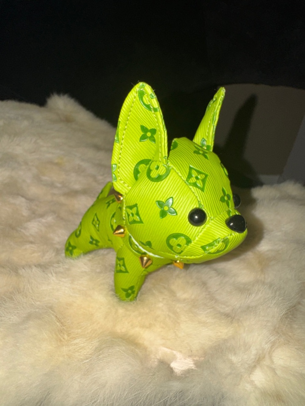 Green BullDog Bag Charm or Keychain, NEW, The Big Dog